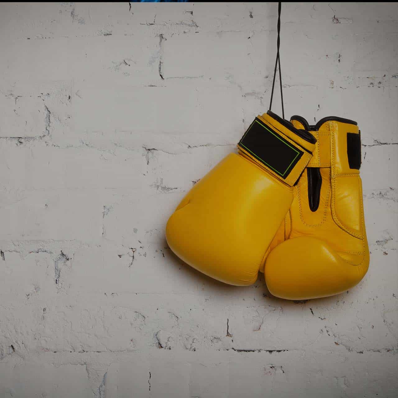 yellow boxing gloves dark square